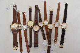 Ten ladies watches all with silver straps etc, including Guess.