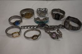 10 wrist watches all in silver tones