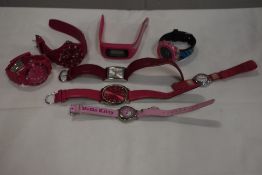 8 ladies watches all in pink including one Smiggle and one Hello kitty.