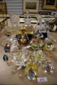 A selection of modern decorative glass wares including Caithness, Stuart and Sovereign
