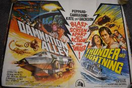 Four original vintage movie film quad posters for Spiderman Dragons Challenge / Cactus Jack double