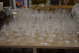 A suite of Webb Corbett glass in Angeliqne pattern,