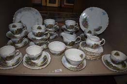 A large Royal Vale Country Cottages pattern part tea service