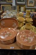 A selection of mid century dinner wares including two lemonade sets, and Kiln Craft Bacchus dinner