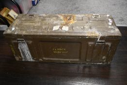 A vintage military style ammunition case