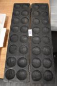 An African games counter case in heavy set ethnic hard wood with carved giraffe decoration