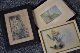 C R, (19th century), a watercolour, Heversham Church, initialled and dated 1910, and attributed