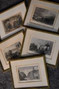 (19th century), four engravings, Lakeland scences, inc Kendal, 12 x 18cm, modern moumted framed