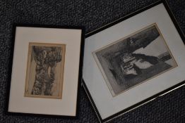 Chas H Clark, (20th century), after, an etching, Hawkshead, 21 x 25cm, mounted framed and glazed, 33