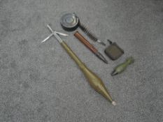 A collection of modern Military Munitions, Chinese style Rocket Grenade, Mortar Bomb, Anti-Tank