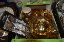 A small selection of Royal Winton 'Golden Age' also cut glass bowl and salad spoons.
