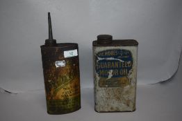 Two early 20th century advertising mechanics oil tins including Filtrate and Vic Mores motor oil