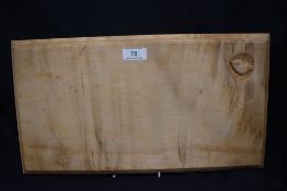 A Bob Hunter Wrenman of Yorkshire early example Beech wood chopping board having incised logo to top