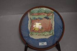 A mid century Bryan Trueman Australian studio pottery bowl having abstract decoration, signed to