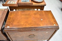 An early 20th Century oak ply blanket box