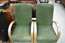 A pair of Art Deco aluminium framed easy chairs