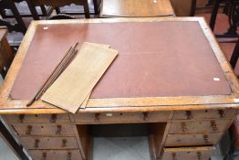 A Victorian oak office desk