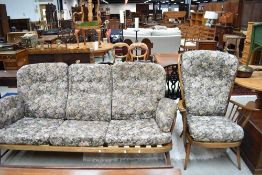 An Ercol mid stain two piece cottage suite