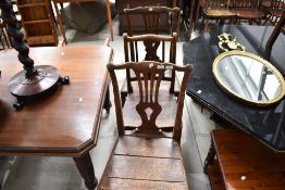Three assorted period chairs, all having solid seats