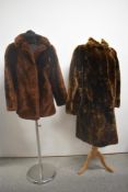 Two vintage 1940s/ 50s sheepskin coats.