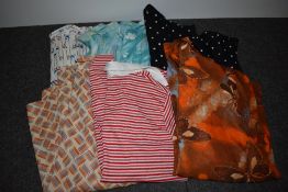 A mixed lot of ladies vintage blouses and tops, predominantly 1970s.