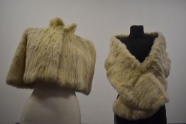 A CC41 utility labelled white Coney shrug and a similar stole.
