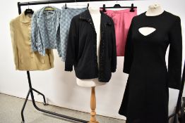 A mixed lot of ladies vintage clothing, including 1950s dress with cut out to bust.