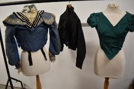 a trio of Victorian bodices, some amazing techniques used on the purple example,AF.
