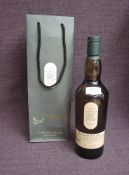 A bottle of Lagavulin Islay Single Malt Scotch Whisky, Islay Jazz Festival 2018, matured in First