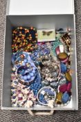 A selection of modern costume jewellery including necklaces and bangles