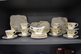 An Art Deco Plant Tuscan part tea service patt no. 2786A in good condition.