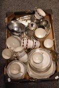 A selection of Royal Albert dinner ware having white ground with black motif and gilt detailing,