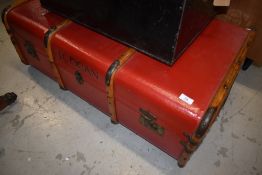 A vintage travel trunk