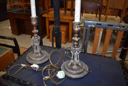 A pair of classical style table lamps