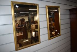 A gilt frame wall mirror, approx. 54 x 34cm