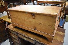A Victorian stripped pine bedding box