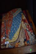 A traditional tapestry wall hanging having ladies in waiting style decoration