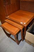 A G Plan 'Fresco' teak nest of three table