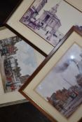 M Hancock, (20th century), (not - I'm a Celebrity), after, three prints, historic towns, inc The