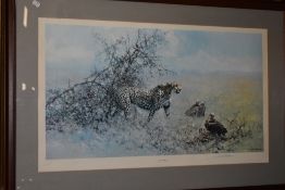 David Shepherd, (1931-2017), after, a print, The Scavengers, signed and blind stamped, 52 x 89cm,