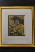 Ralph Waterhouse, (1943- contemporary), a gouache painting, doormouse and blackberry, signed, 18 x