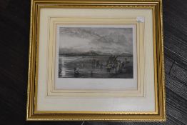 J M W Turner, (1775-1851), after, an engraving, Lancaster Sands, dated 1828, 21 x 26cm, modern
