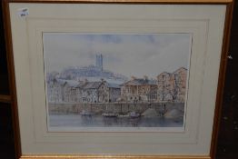 Mario Ottonello. (1929-2012), after, a Ltd Ed print, Lancaster Quay, signed and num 492/500, 28 x