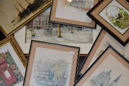 (20th century), an oil painting, boats, 20 x 35cm, framed, 22 x 37cm, and a selection of