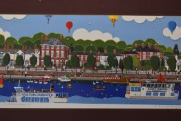 Chas Jacobs, (contemporary), after, a print, The Groves Chester, signed attributed and dedicated,