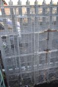 A metal locker cage, industrial look