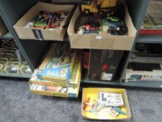 Three boxes of playworn diecasts including Matchbox, Corgi Juniors, Husky, Dinky, Cragstan, Solido