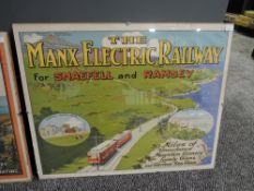 A Manx Electric Railway Ramsey for Snaefell and Ramsey Poster, printed by Richard Johnson & Sons