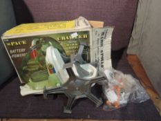 A Marx battery operated plastic Space Crawler featuring Mark Apollo, in original box