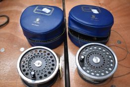 A Hardy Bros Marquis salmon No3 fly reel in soft blue case